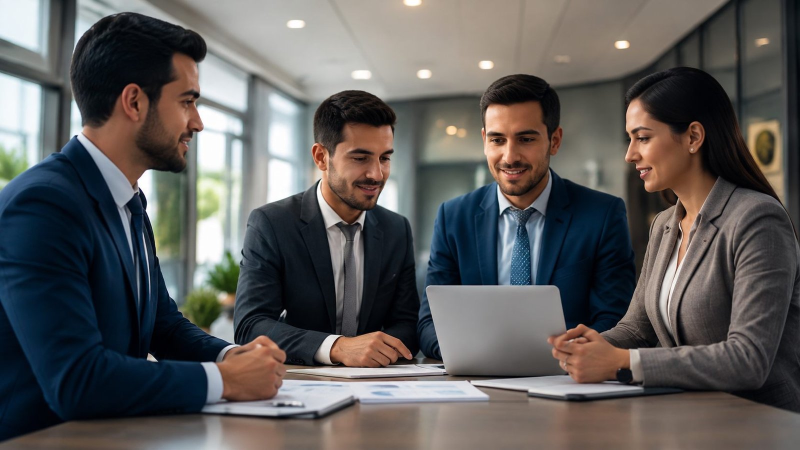 Equipo profesional en reunión de negocios - Grupo Cahos