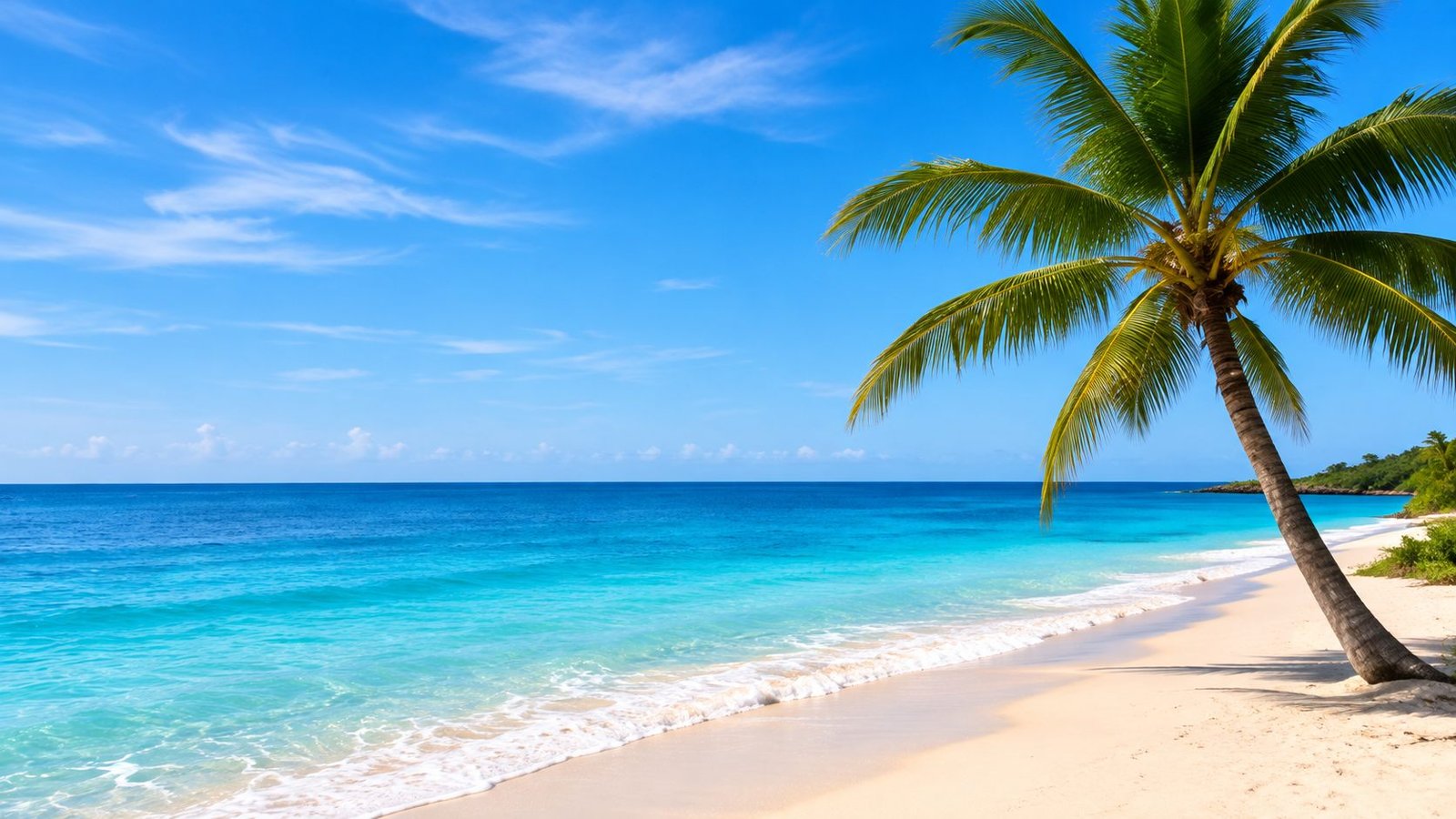 Playa tropical con palmera - Grupo Cahos
